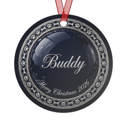 Personalized Pet Paw Print Christmas Ornament
