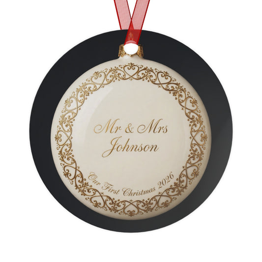 Personalized Newlywed First Christmas Ornament 2026